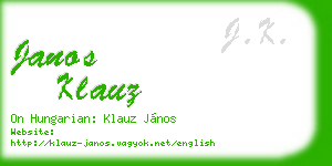 janos klauz business card